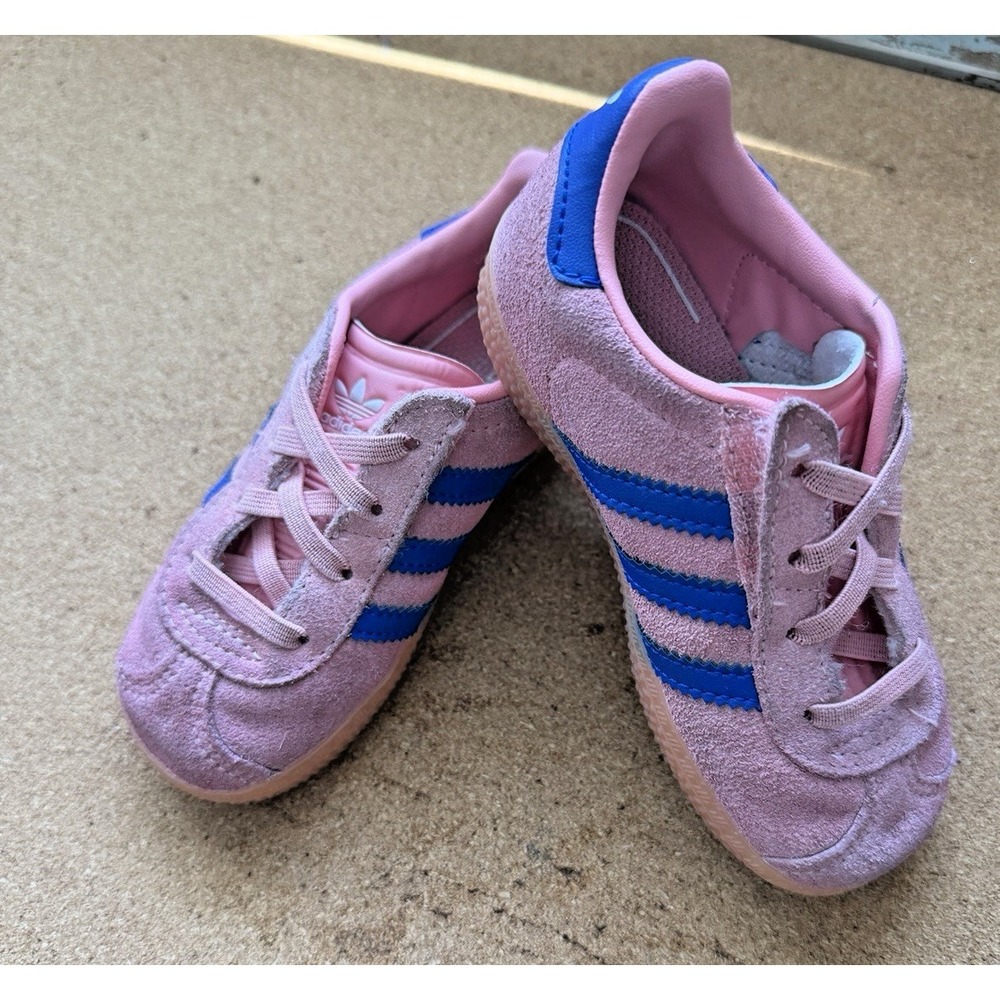 Adidas Gazelle Toddler Sneakers Sz 8 Pink‎ Spark Blue Preowned